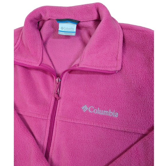Columbia Medium Pink Fleece Full Zip Cozy Jacket w/ Zipper Pockets & Cinch Waist - Picture 1 of 15